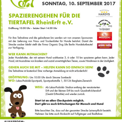 Unterstützen Sie mit uns den Dogwalk der Tiertafel Rhein-Erft e.V.
